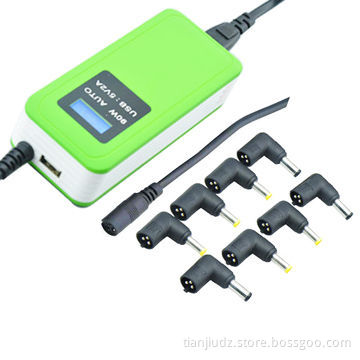 New Automatic 90W LCD USB Universal Notebook Adapter Charger for iPhone, Sized 125.5 x 52.5 x 33mm